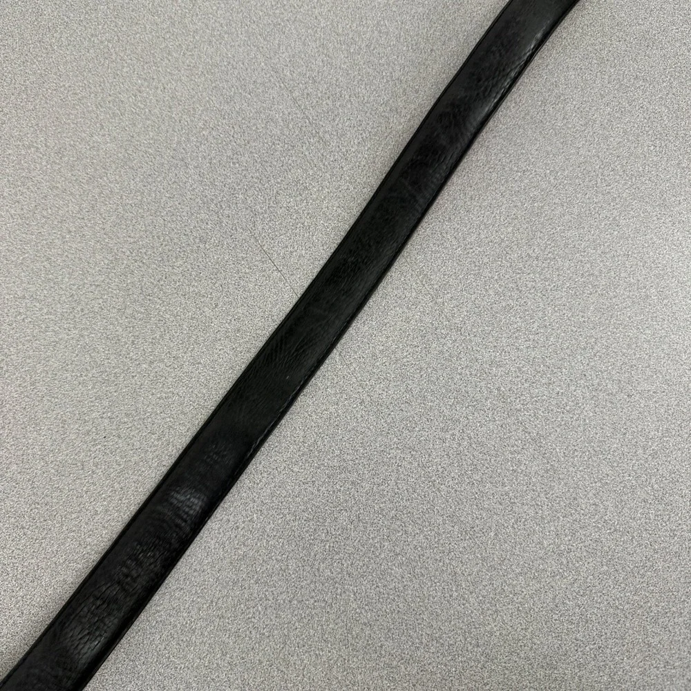 Polo Ralph Lauren Belt Mens 38 Black Leather Silver Buckle Classic Casual Dress